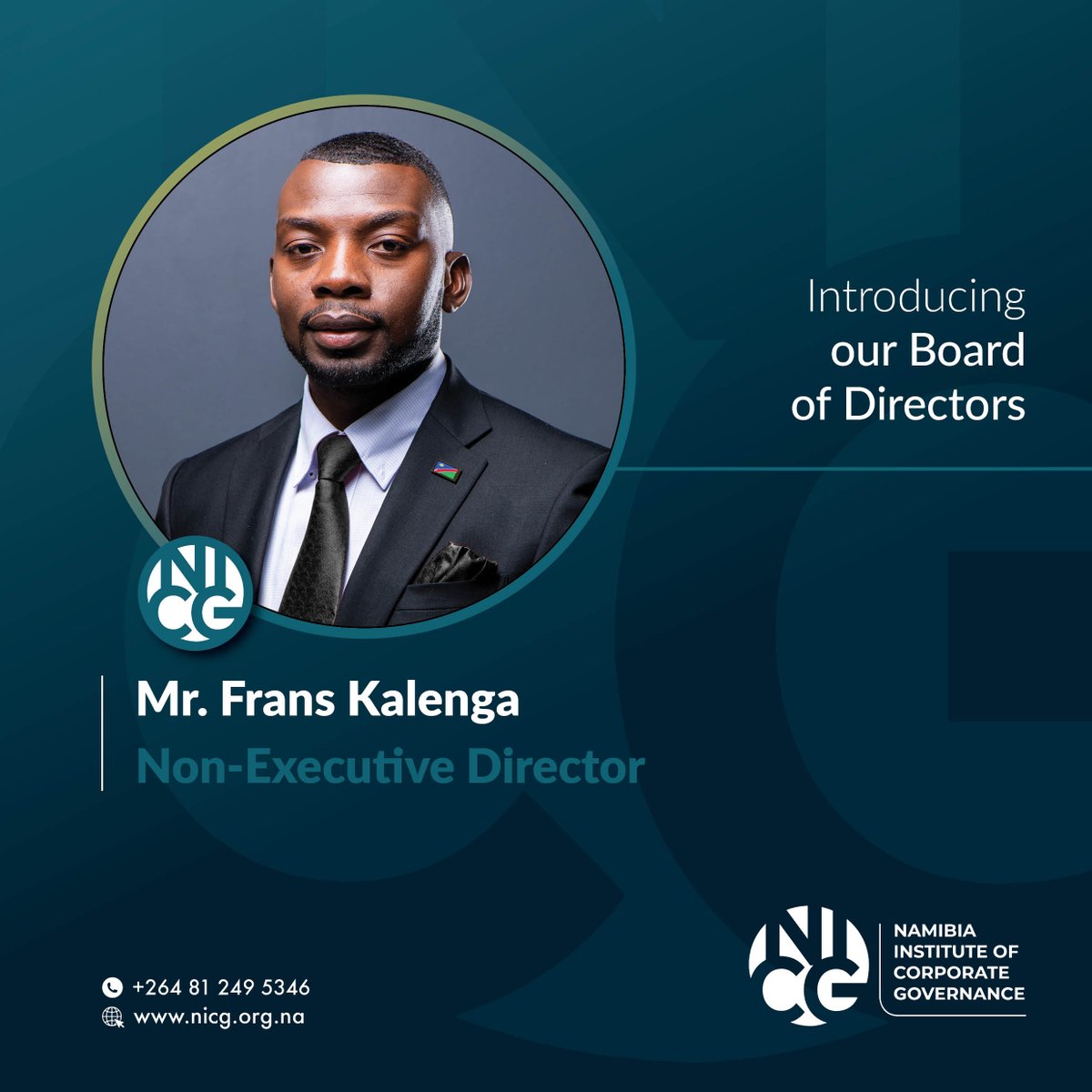 Namibia_NICG's tweet photo. Introducing our Board of Directors.
Meet Mr. Frans Kalenga, Non-Executive Director.

Having collaborated with major companies like Total, Shell, Puma, Engen and Sasol, Mr. Kalenga has established himself as a prominent figure in the Namibian energy sector. @FransKalenga https://t.co/aRF2XV7Pra