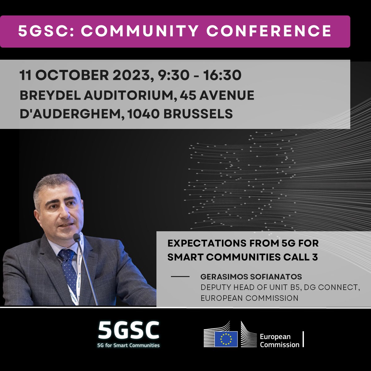 connectivityEU's tweet photo. ⏱️Join us in one week for the #5GSmartCommunities Conference!
🤝Together, let's take smart cities to the next level!
🗓️11 October - #Brussels
Info & Registration👉https://t.co/i1RWG7LKEv
#5GSC #ConnectivityEU #5G #CEFDigital
@francoaccordino @SofianatosG @EU_HaDEA @DigitalEU