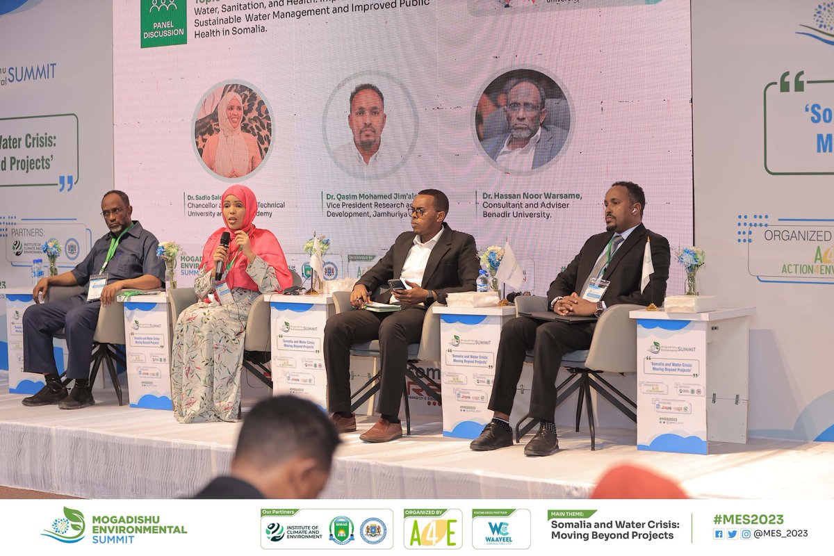action4environ's tweet photo. Panel Discussion III: Water, Sanitation, and Health: Implementing Solutions for Sustainable Water Management and Improved Public Health in Somalia.
#MES2023
#MovingBeyondProjects https://t.co/M67MNNNmdv