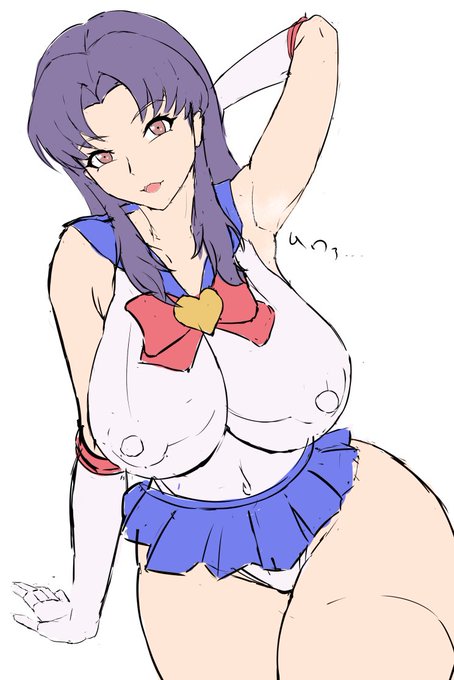 可愛くコスプレするミサトさんのラフ 