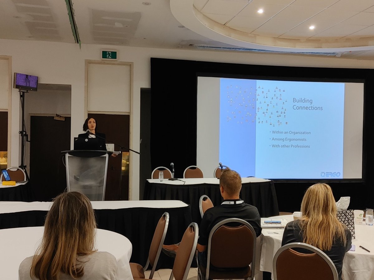 ACE Ergo Canada (@ace_ergo) on Twitter photo Back for day 2 #keynotespeaker of <a href="/RachFMitch/">Rachel Mitchell</a> talking about the Power of Connections in #Ergonomics. All about #ParticipatoryErgonomics and respecting the knowledge and experience of the people that do the work. #connectedinErgonomics #ace2023 Back for day 2 #keynotespeaker of <a href="/RachFMitch/">Rachel Mitchell</a> talking about the Power of Connections in #Ergonomics. All about #ParticipatoryErgonomics and respecting the knowledge and experience of the people that do the work. #connectedinErgonomics #ace2023