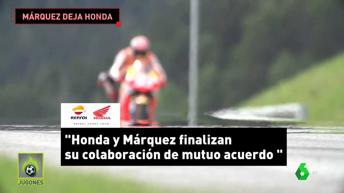 elchiringuitotv's tweet photo. 💣 BOMBAZO en MotoGP. Marc Márquez abandona Honda.

🔜 La próxima temporada pilotará una Ducati.

#JUGONES https://t.co/2CNaWbExHu