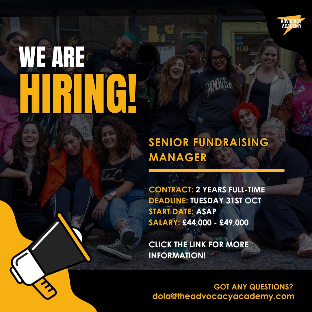 AdvocacyAcademy's tweet photo. Calling all fundraising champions! ๐ฐ We're hiring for a Senior Fundraising Manager to join our growing team. Ready to make an impact? Apply now!
Details in the link. https://t.co/NEG3U2zrYC
#JobOpening #FundraisingManager https://t.co/grZNTKbbwN