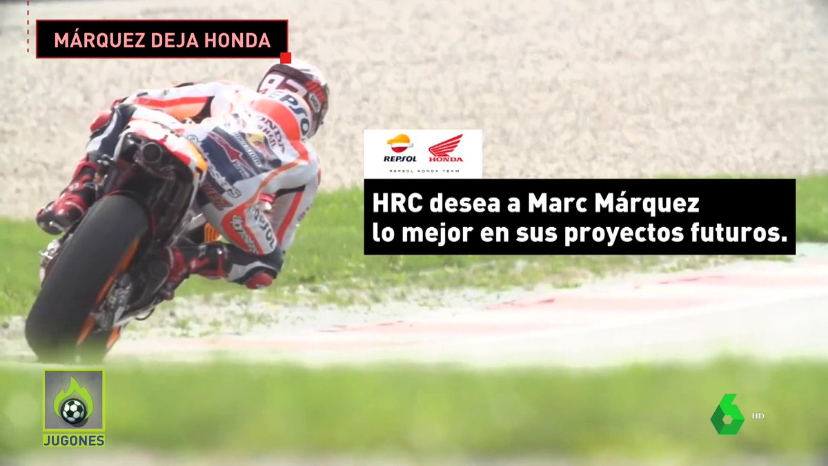 elchiringuitotv's tweet photo. 💣 BOMBAZO en MotoGP. Marc Márquez abandona Honda.

🔜 La próxima temporada pilotará una Ducati.

#JUGONES https://t.co/2CNaWbExHu