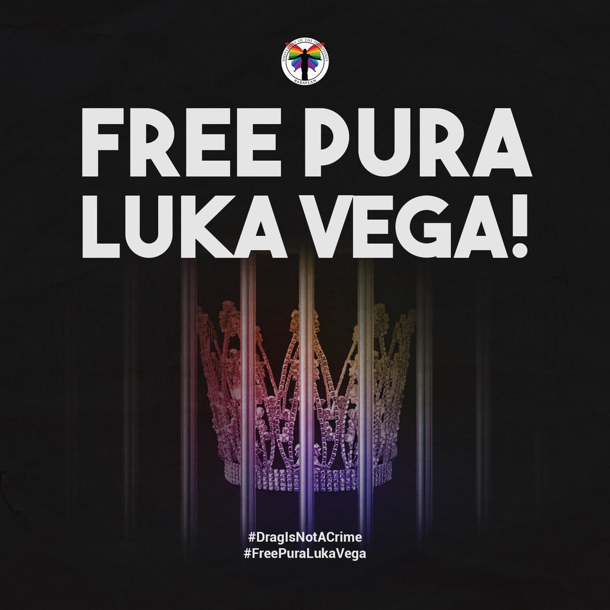 upbabaylan's tweet photo. In a time when the Filipino people are being robbed in broad daylight, when our fisherfolk are threatened, our leaders resort to denying a drag queen of their rights. 

Pura Luka Vega’s arrest further exposes our nation’s failings.

#DragIsNotACrime
#FreePuraLukaVega https://t.co/nkcn3lZSur