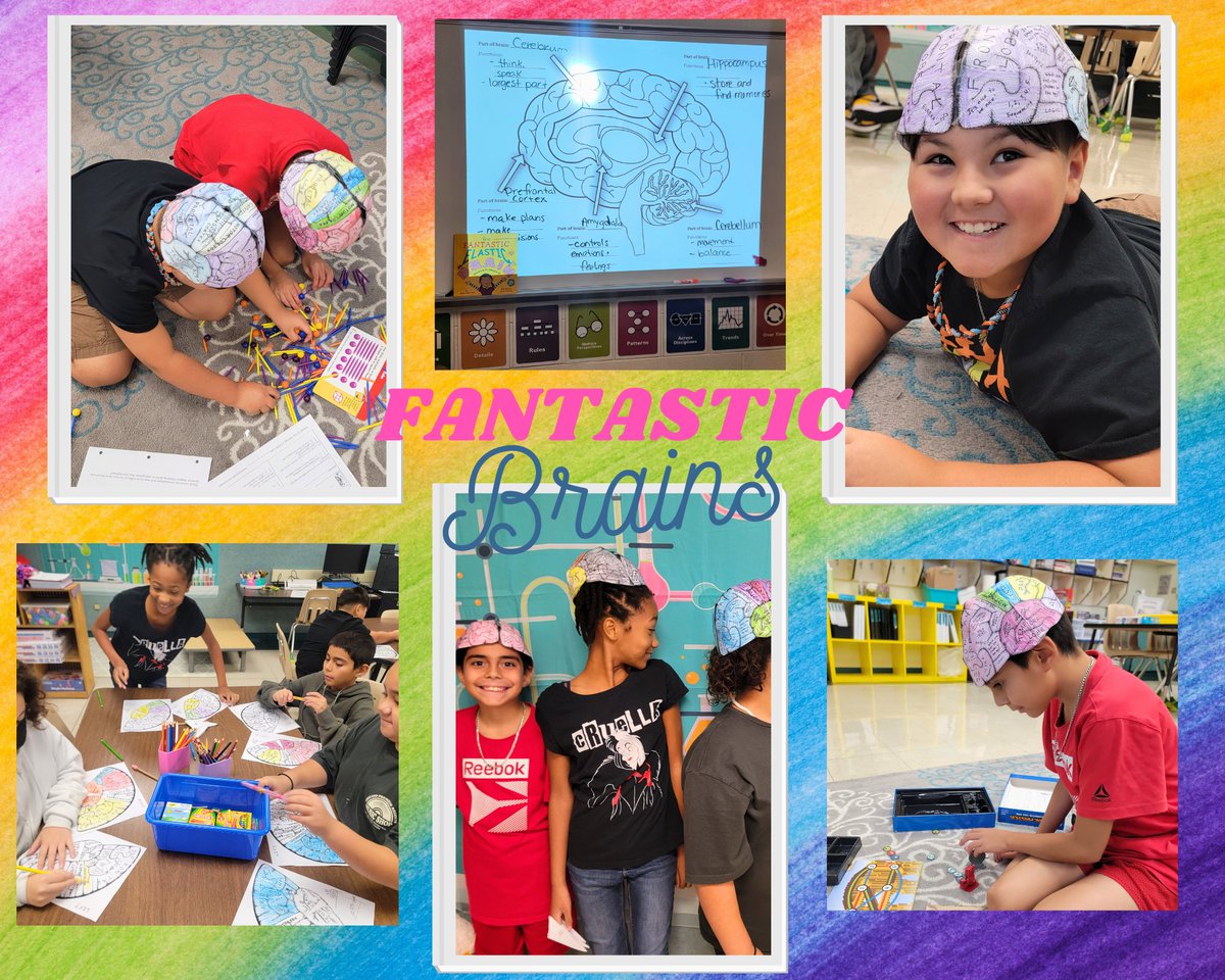 TimberwolvesGT's tweet photo. Fourth grade GT had a great time stretching their Fantastic Elastic Brains! I love that some of the kiddoes chose to keep their brain hats on while participating in different Brain Stations.  ☺️#WhyGT #NorthsideGT #gopublic  #GT #fantasticelasticbrain #RootEdLinton #GATE https://t.co/7FY9BFDF5W