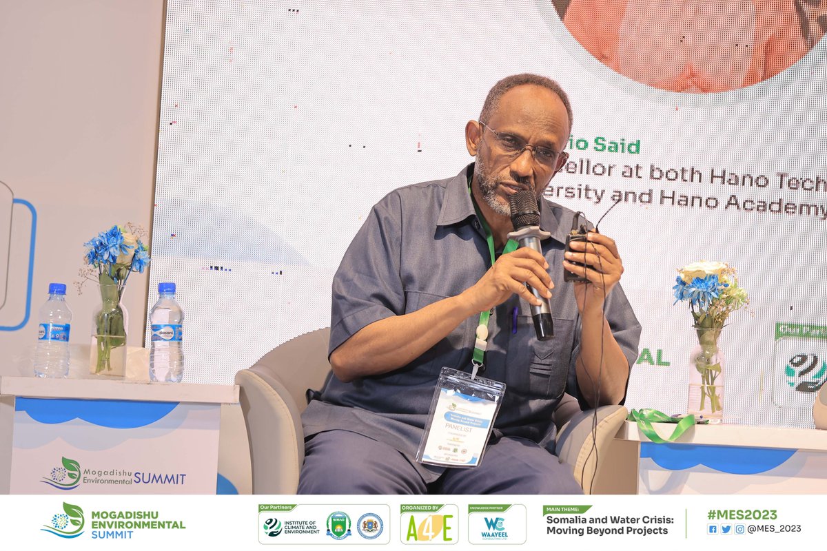 MogEnvSummit's tweet photo. Dr. Hassan Noor Warsame, Consultant and Advisor, Benadir University, reflecting panel discussion titled โ Water, Sanitation, and Health: Implementing Solutions for Sustainable Water Management and Improved Public Health in Somalia.
#MES2023
#MovingBeyondProjects https://t.co/mcXkAgJeNf