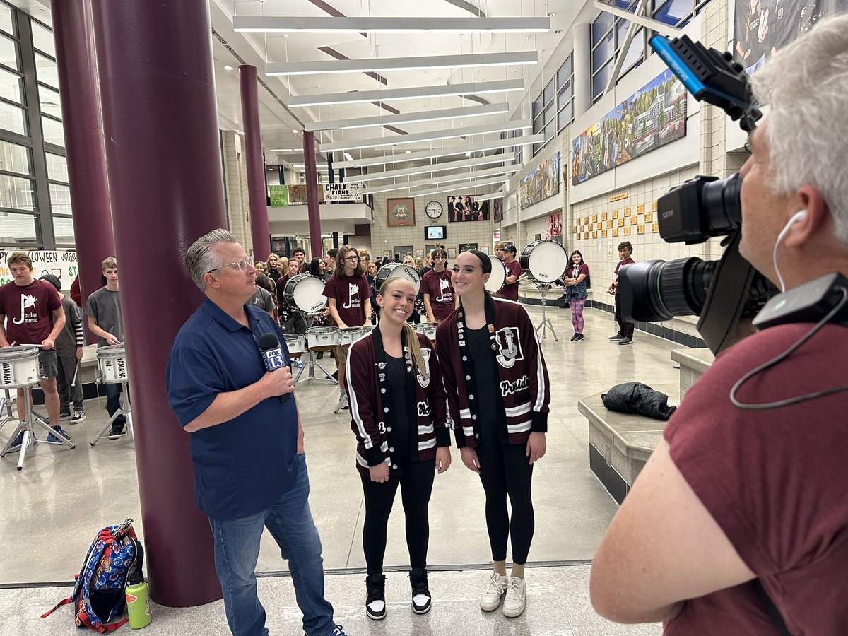 Up early? Tune into <a href="/fox13/">FOX 13 News Utah</a> to see <a href="/GoBeetdiggers/">Jordan High School</a> as the “Cool School” of the week. The #Jordan student leaders, Drumline, cheer are live right now. #goBeetdiggers