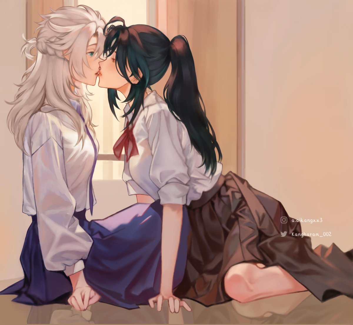 Aikangsaki's tweet photo. fem! Albedo/Xiao✨

#原神 #AlbeXiao #XiaoAlbedo #阿贝多 #魈 https://t.co/CUxTuIxeYF