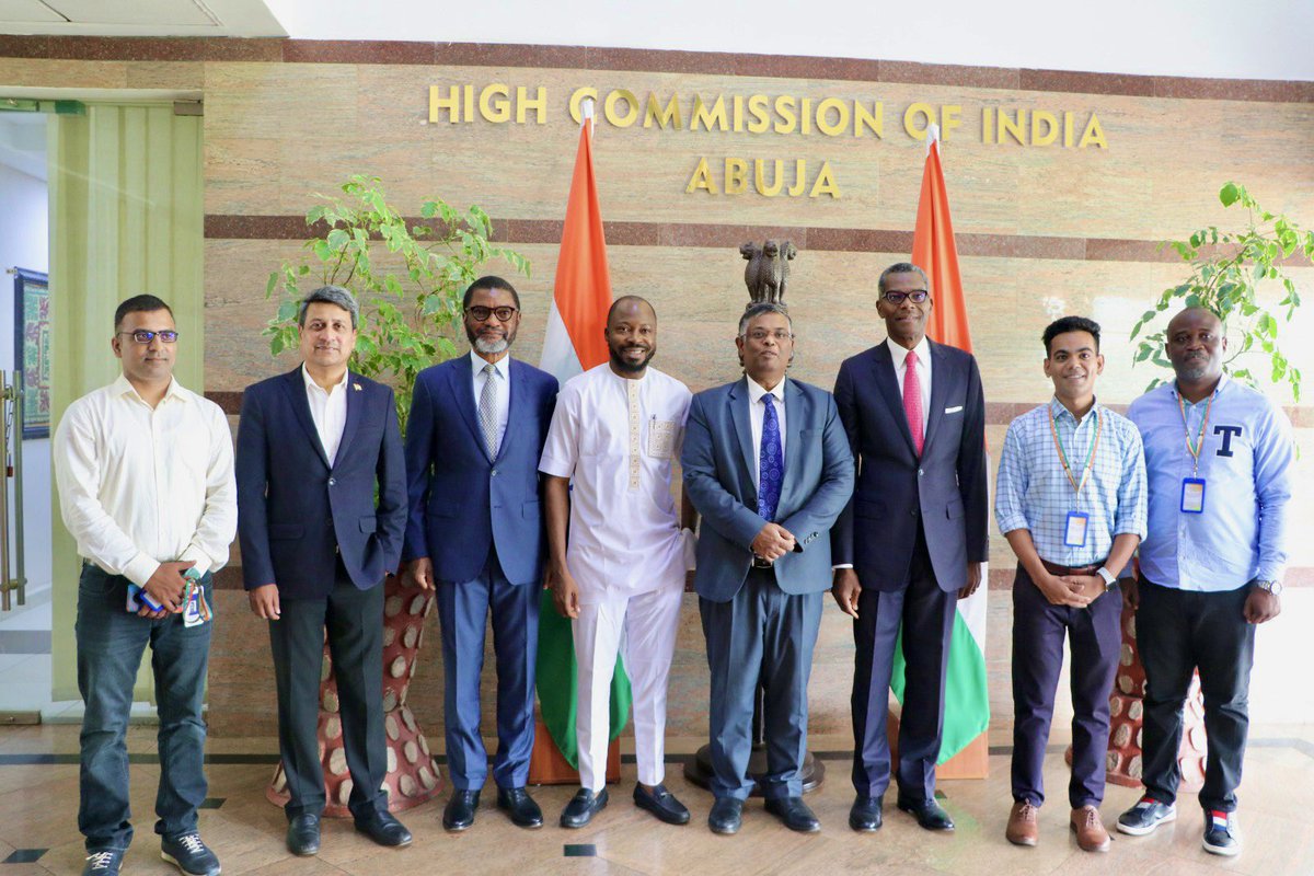 HilpresH's tweet photo. Earlier today from @Airvendng enjoyed the warm reception of the Indian High Commissioner to Nigeria H.E Shri G. Balasubramanian and the Commission’s Second Secretary of Commerce Mr. Pranay Sinha, with our Board Chairman Nze Chidi Duru, our Director, former minister, and past Director General Nigerian Economic Summit Group (NESG), @FrankNwekeII, our Executive Director Financial Inclusion Services, Mr Olanrewaju Lasekan, and joining us is Ravi Tiwari & Zishan Jawed our Technical Manager and Team Lead respectively for our newly launched payment gateway - AIRGATE. We discussed amongst many things strategic partnerships with the Indian Community most especially as it concerns the recently signed MOU between the Nigeria Inter-Bank Settlement Systems PLC  @NIBSS_NG and the National Payments Corporation Of India (NPCI) their Unified Payment Interface (UPI) that presents a great potential for both country’s FinTech Sector. 

We look forward to an exciting future!