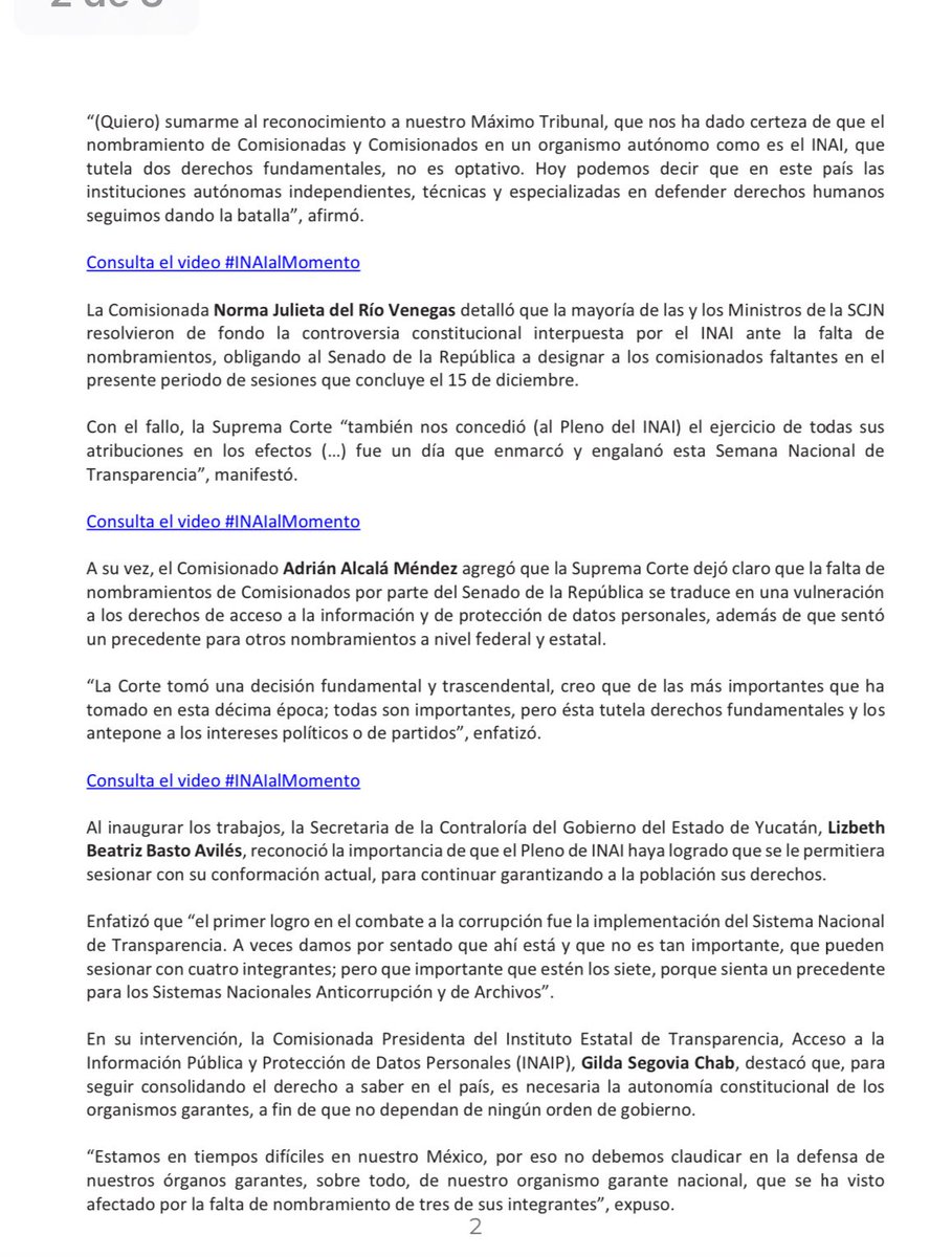INAImexico's tweet photo. 📄#INAIalMomento

Fallo de la @SCJN asegura continuidad del INAI.

🔗 https://t.co/V1YdR9Y3IZ https://t.co/76QAJNya6T