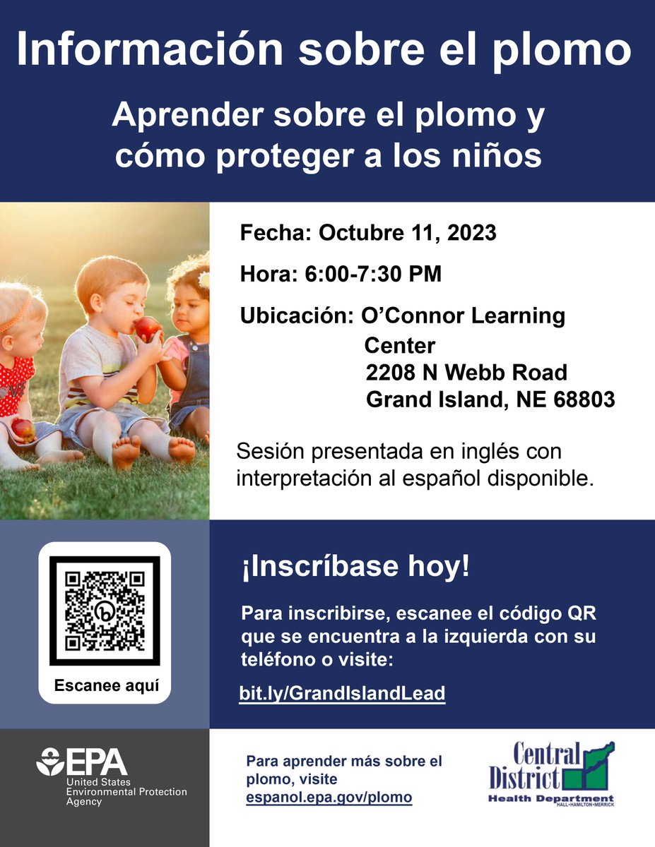 Take the first step in protecting your family from lead by attending a free Understanding Lead session.

This free event is on Wednesday, October 11. Let’s keep our community healthy!

Register to save your seat: shorturl.at/jpBU9

#CommunityHealth #LeadFreeKids