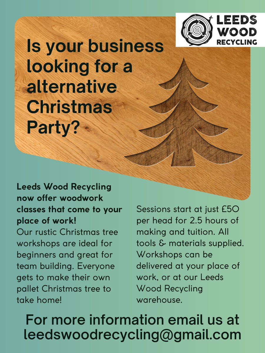 Is your business looking for a alternative Christmas Party?! #christmaspartyideas #christmaspartynights #leeds #workshop #recycle #reuses #socialenterprise #Sustainability @ncwrp @LeedsInspired