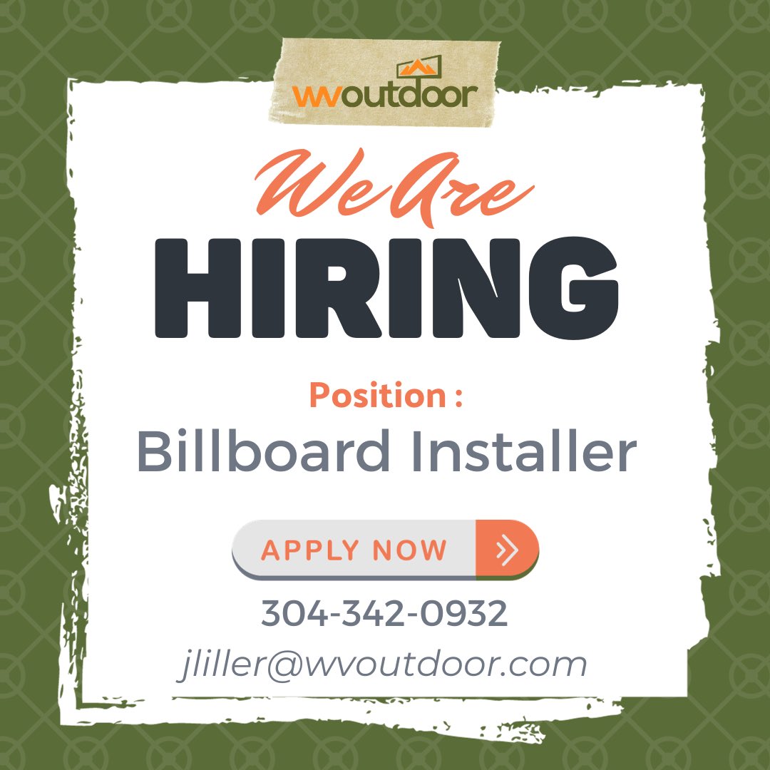WV_Outdoor's tweet photo. We are hiring! ✨ 

Come be apart of our dynamic team! 🛣️ Great company culture &amp; benefits!

#WVOutdoor https://t.co/fipnaqO3pS