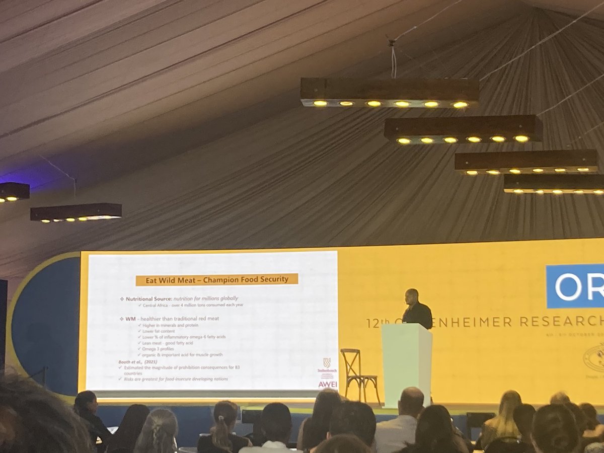 Can consumption of wild meat combat the world’s food challenges? Wiseman Ndlovu from @WildlifeEconomy speaking at #ORC2023