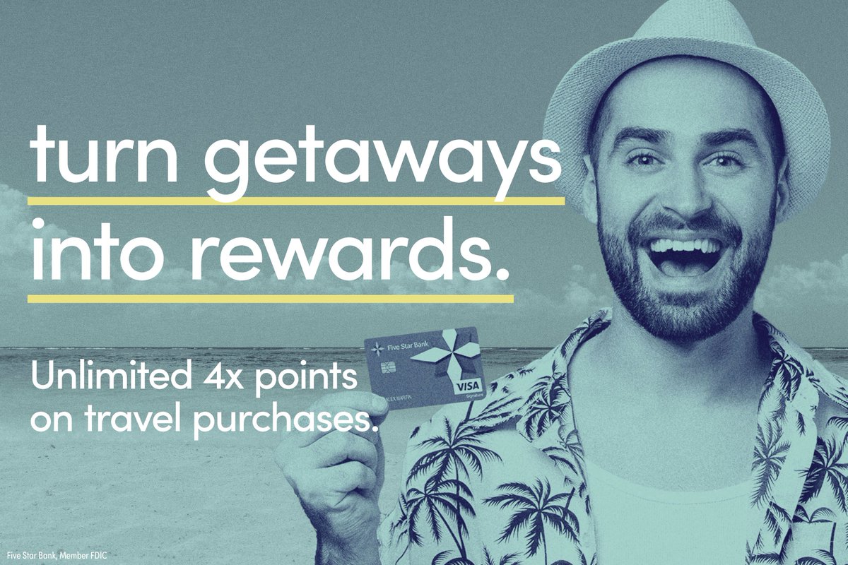 Travel. Earn. Repeat.

The new Five Star Bank Travel Rewards+ Card makes travel more rewarding with unlimited 4x points on travel and other popular categories. 

✈️ Want to learn more and apply? Visit: bit.ly/46dbvd1

#Travel #TravelRewards
