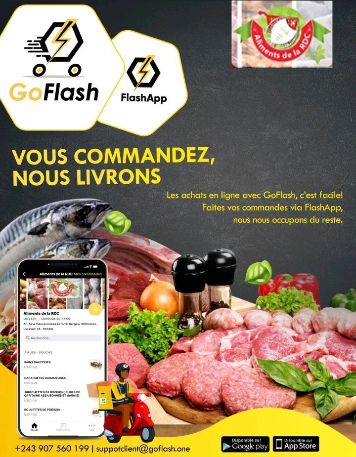 knoss_'s tweet image. Wenze na porte ya ba ndaku na bino!
Pour passer votre commande sur #GoFlash RDC , Téléchargez dès maintenant l'application mobile #FlashApp sur le lien : lnkd.in/eQG-4_tf
Notre équipe est là pour vous aider. 
supportclient@goflash.one | +243907560199