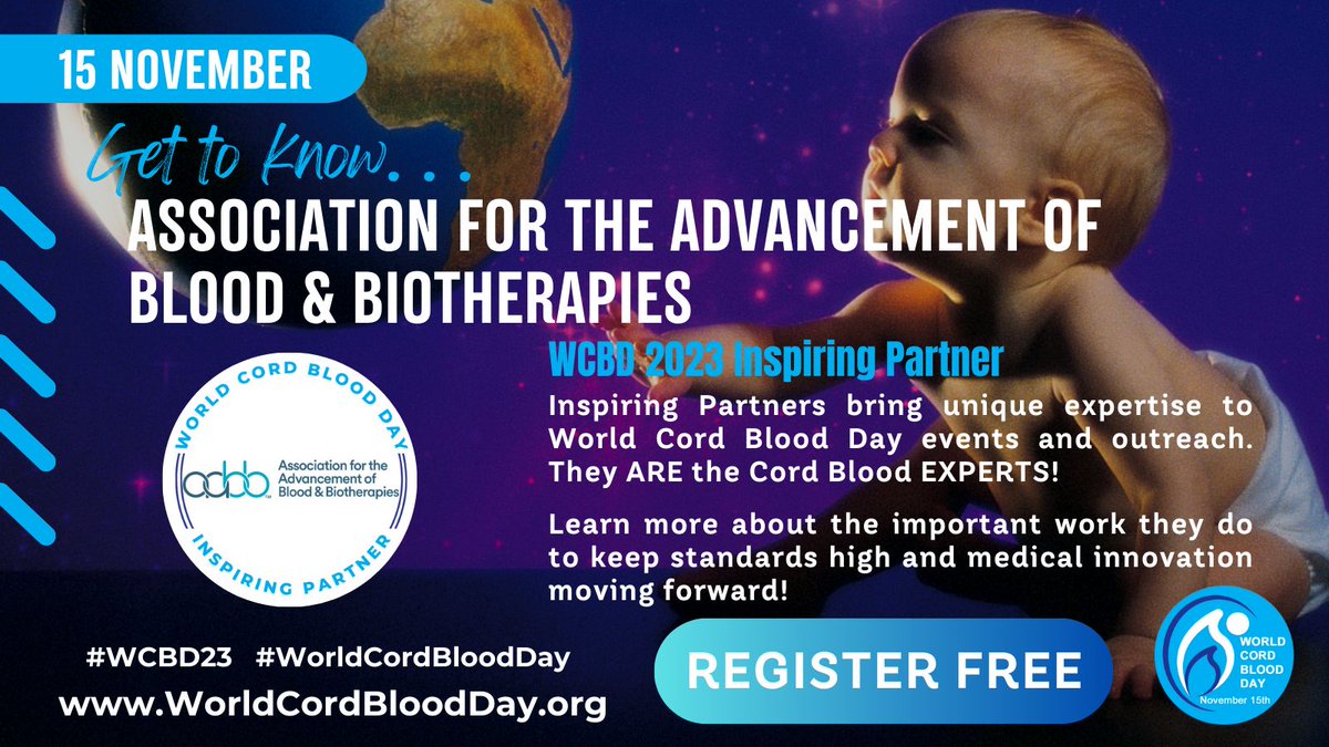CordBloodDay's tweet photo. Doing great things together! #ThankYou @AABB for your amazing contributions to #WorldCordBloodDay 2023 and advancing #cordblood education around the globe via your #CAPB certification, #MedEd courses, cord blood subsection & constant drive to enforce standards in #cellulartherapy https://t.co/Sds41Gzd09