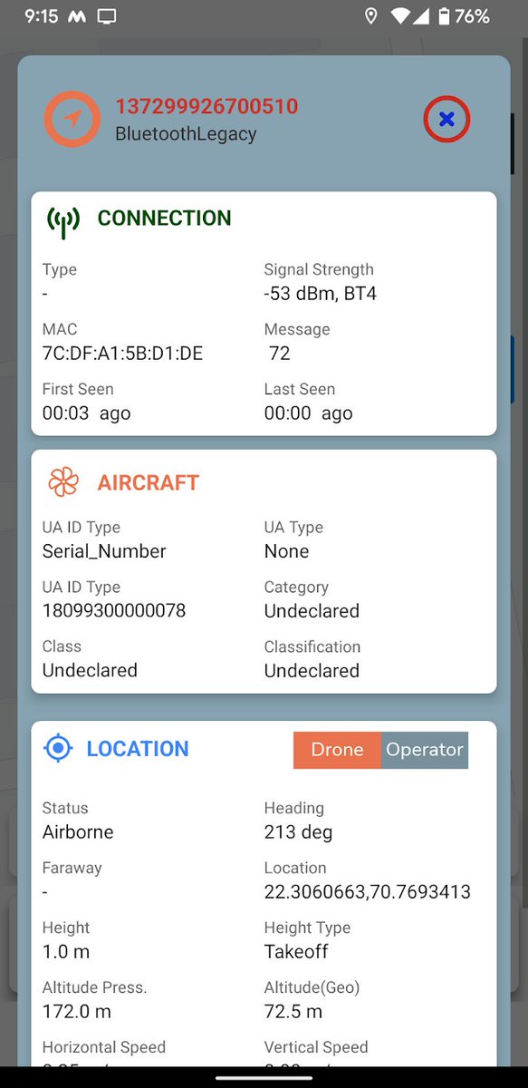 Air Sentinel for Android

allows you to detect drones transmitting Remote Identification (RID) signals flying near you. Air Sentinel is the ultimate drone detection app, turning your device into a powerful tool for drone monitoring and airspace awareness.

play.google.com/store/apps/det…