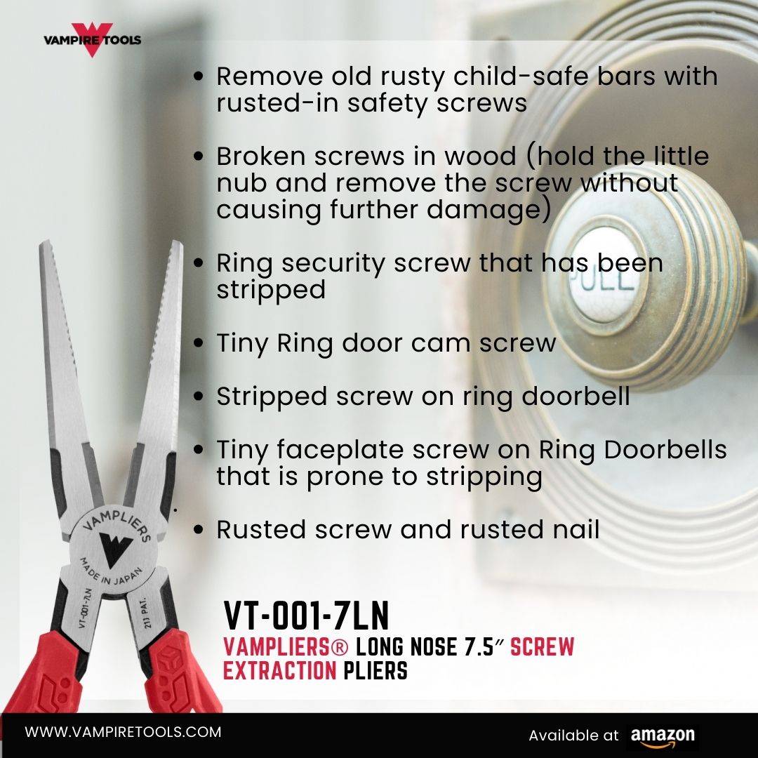 Vampire_Tools's tweet image. Here are some practical uses our Vampliers have been assisting our customers with on their household repair and screw problems!
Amazon storefront: amazon.com/stores/Vampire… 
#diyhomeprojects #householdrepair  #homeimprovement #diyprojects #screwremover #screwfix #Pliers