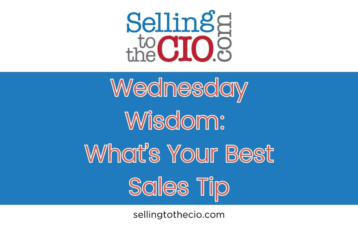 Comment below with your best sales tip when selling to the CIO 
#sellingtothecio #salestips #salesadvice #salesguru #technologysales