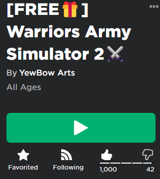 Roblox Warriors Army Simulator Codes (December 2023)