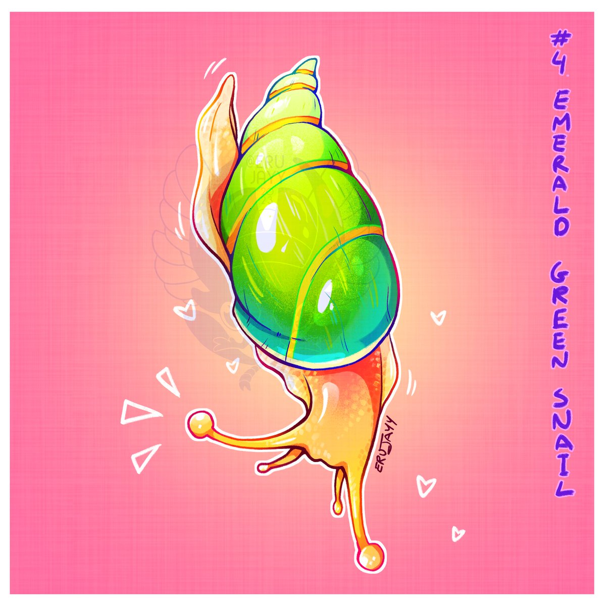 erujayy's tweet image. #Invertober2023 Day 4! Emerald green snail. They are SO shaped

#bugart