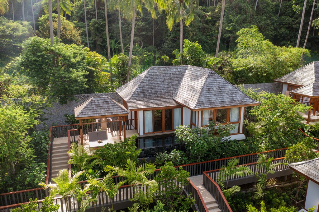 thesurin_phuket's tweet image. Treat yourself to this private, peaceful paradise in Phuket! Enjoy lush tropical gardens, a sparkling pool, and luxury villas for much-deserved time with family or friends. It&apos;s the perfect spot to relax and recharge.⁠