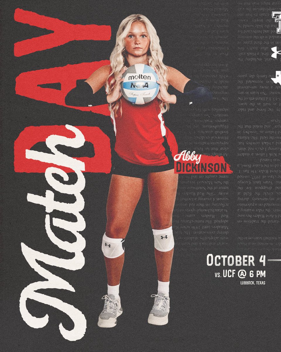 TexasTechVB's tweet photo. Back 🏠 

🆚 UCF
⏰ 6 PM
📍 Lubbock, TX
📊 https://t.co/ZVFqBBf7VL
📺 https://t.co/q5bhSPBilp
🎟️ https://t.co/8xjsXmT5eZ
⚫️ Wear black
♦️ Raffle giveaway 

#WreckEm https://t.co/m9BoiUl0r0