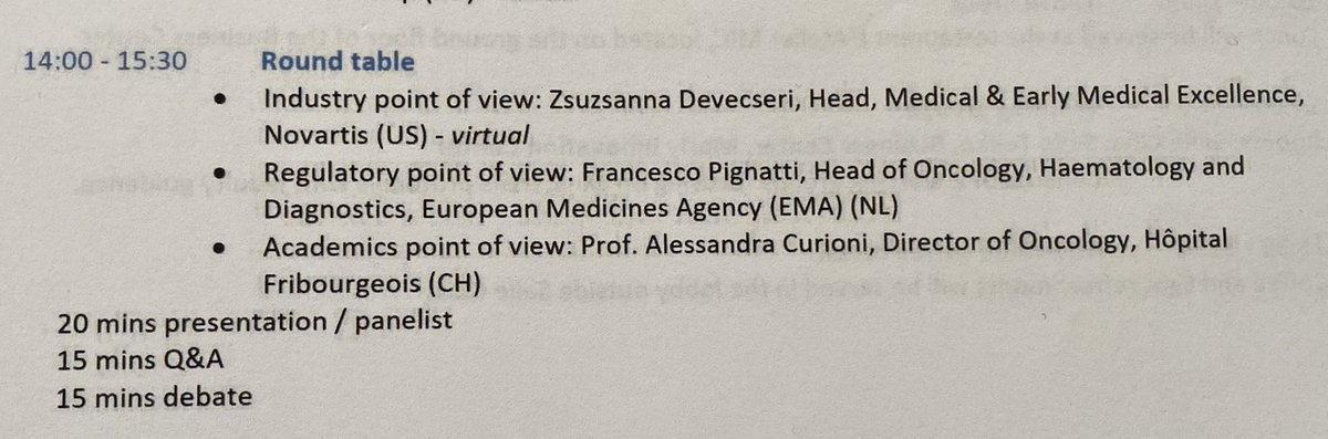 Just participated in one of the most interesting discussion between Regulators (@EMA_News Dr Pignatti) Pharma (@Novartis @devecserizs) and clinicians (@SIOGorg) about acceptable endpoints for research studies. #QoL #funcionalrecovery #geriOnc very honest but eye-opening