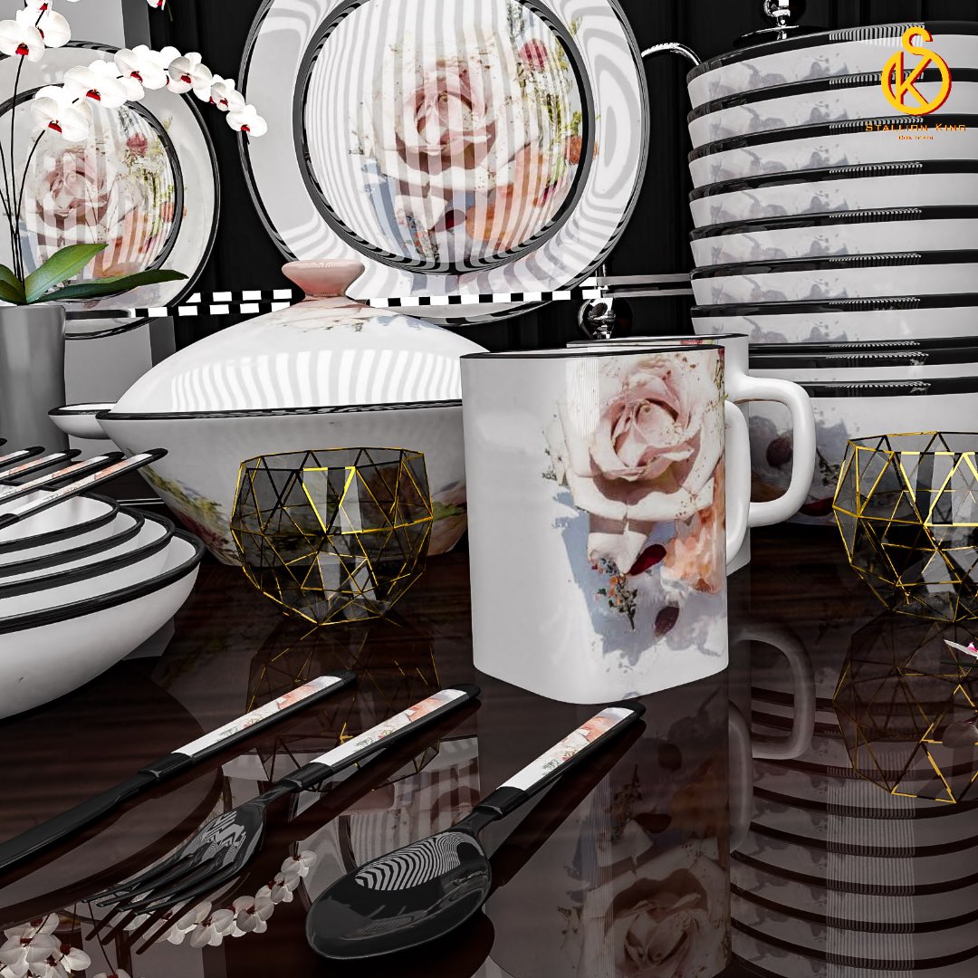 'Dine in Style and Elevate Your Culinary Experience with These Exquisite 3D Plates and Cutlery! 🍽️✨ #DiningElegance #3DTableware'