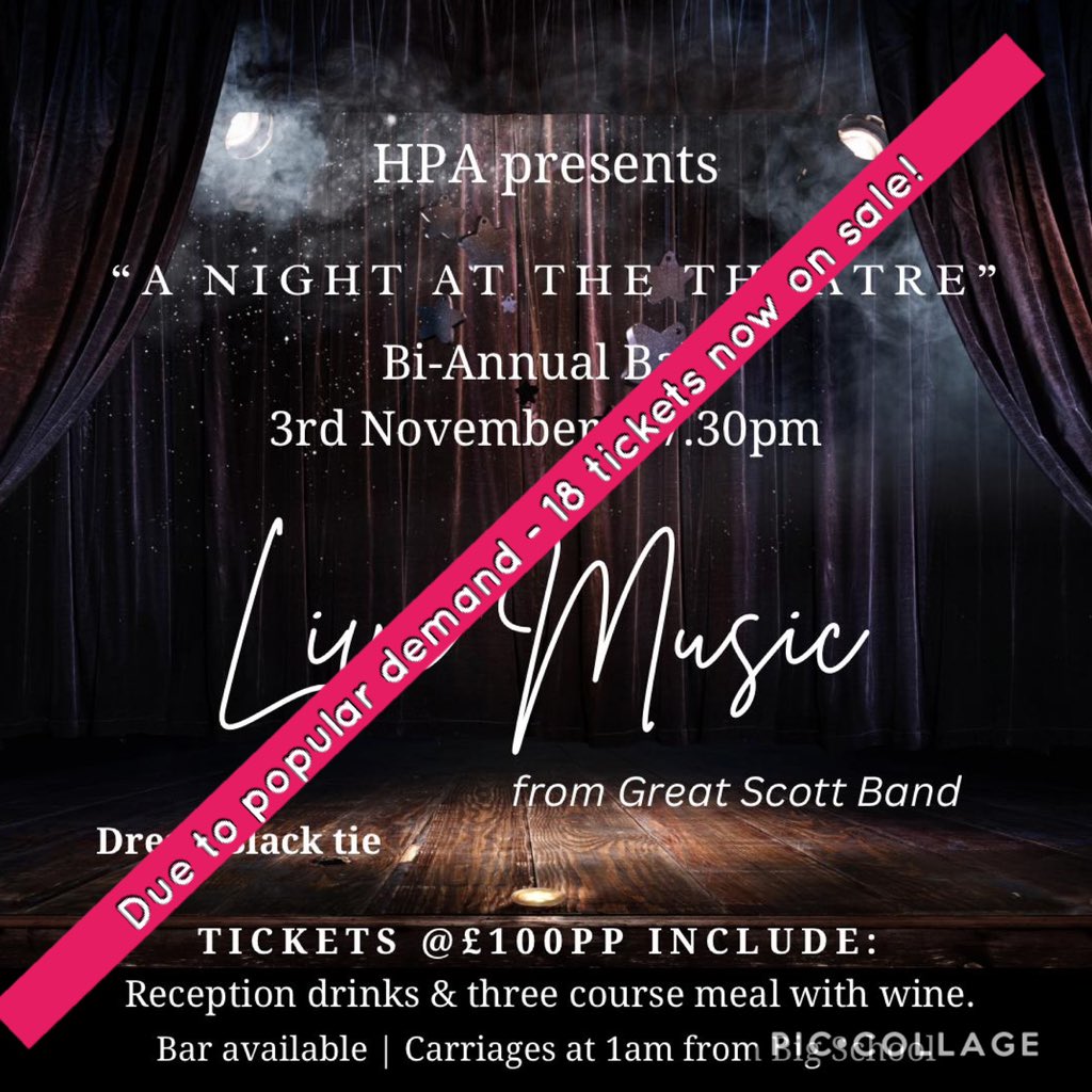 Due to popular demand - 18 tickets are now on sale! Hurry up today and secure your tickets.
haileybury.com/event/hpa-bi-a…