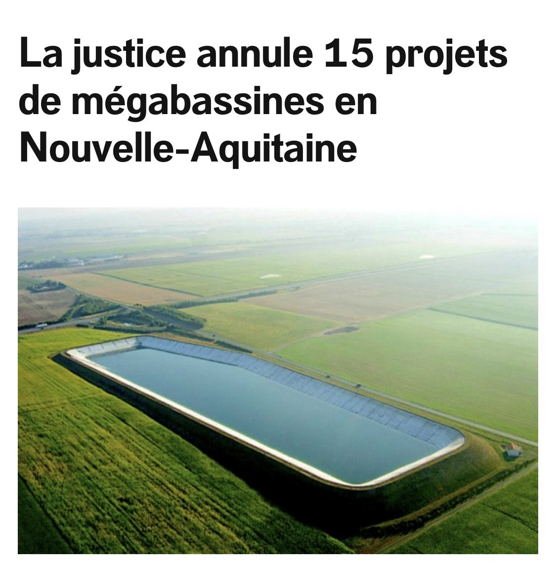 Enfin un retour à la raison. Ces #bassines contraires à une bonne gestion de l’eau, sans débat sur une agriculture alternative ont tj été refusées lorsque je présidais Poitou-Charentes. Qui va réparer les blessures infligées aux opposants qualifiés d’éco-terroristes ? #SteSoline