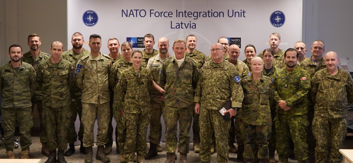 During his tour to the Baltics @hqmncne Commander LtGen Jürgen-Joachim von Sandrart visited @NFIU_Latvia 🇱🇻 and briefed all personnel on the current state and way ahead of NATO preparation in the Baltic Sea Region.⚔️🛡 #WeAreNATO #StrongerTogether 📸NATO Force Integration Unit