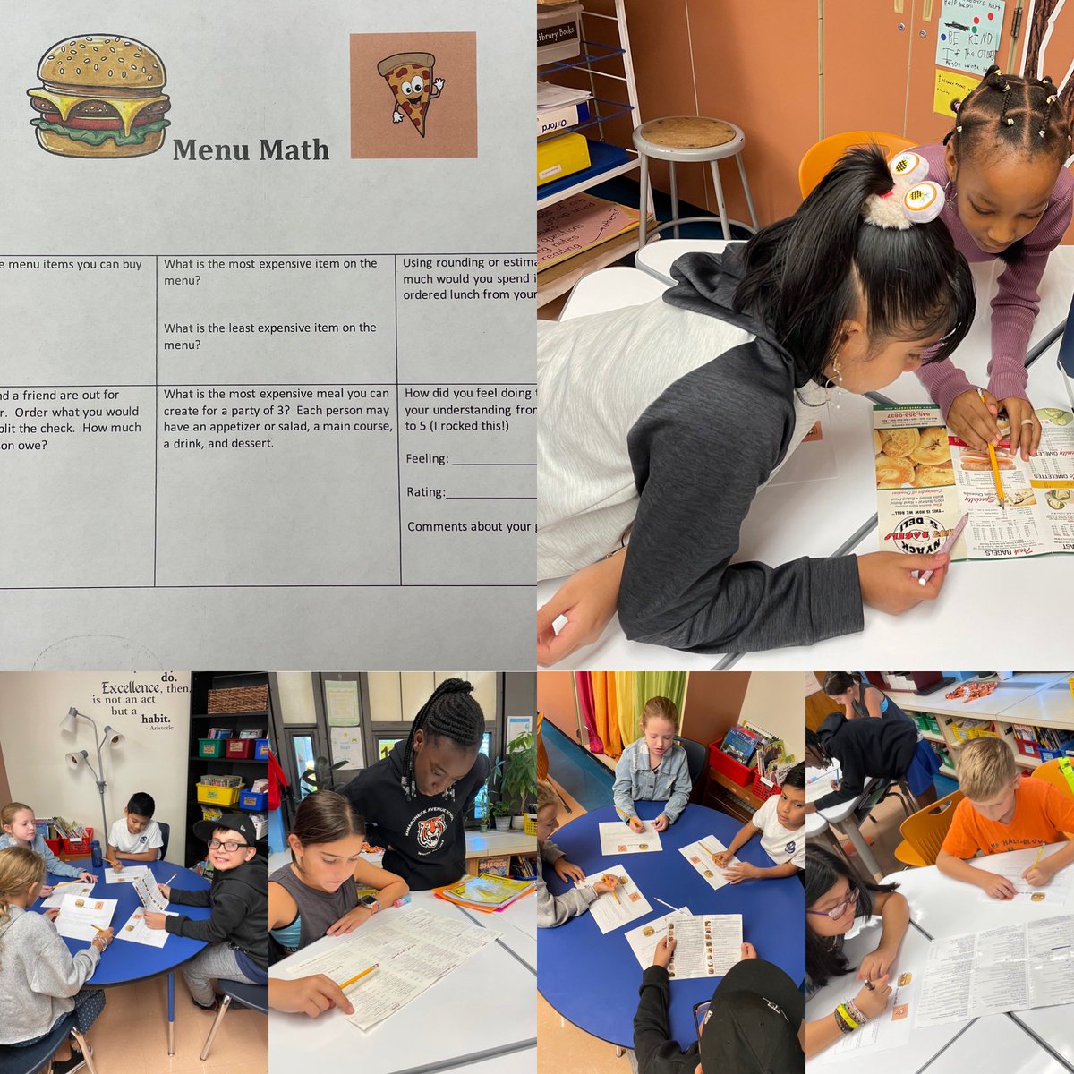 RobJanowitz_AP's tweet photo. Ms.Willams @MrsWilliamsCla4 skillfully creates activities to help our kiddos learn ways to use mathematical strategies within thier every day life outside of school. #menus #orderingout #collaboration #engagement #lifeskills @MAS_WP @MAS_PTA @wplainsschools @DrJosephRicca https://t.co/xyxDZkIkvh