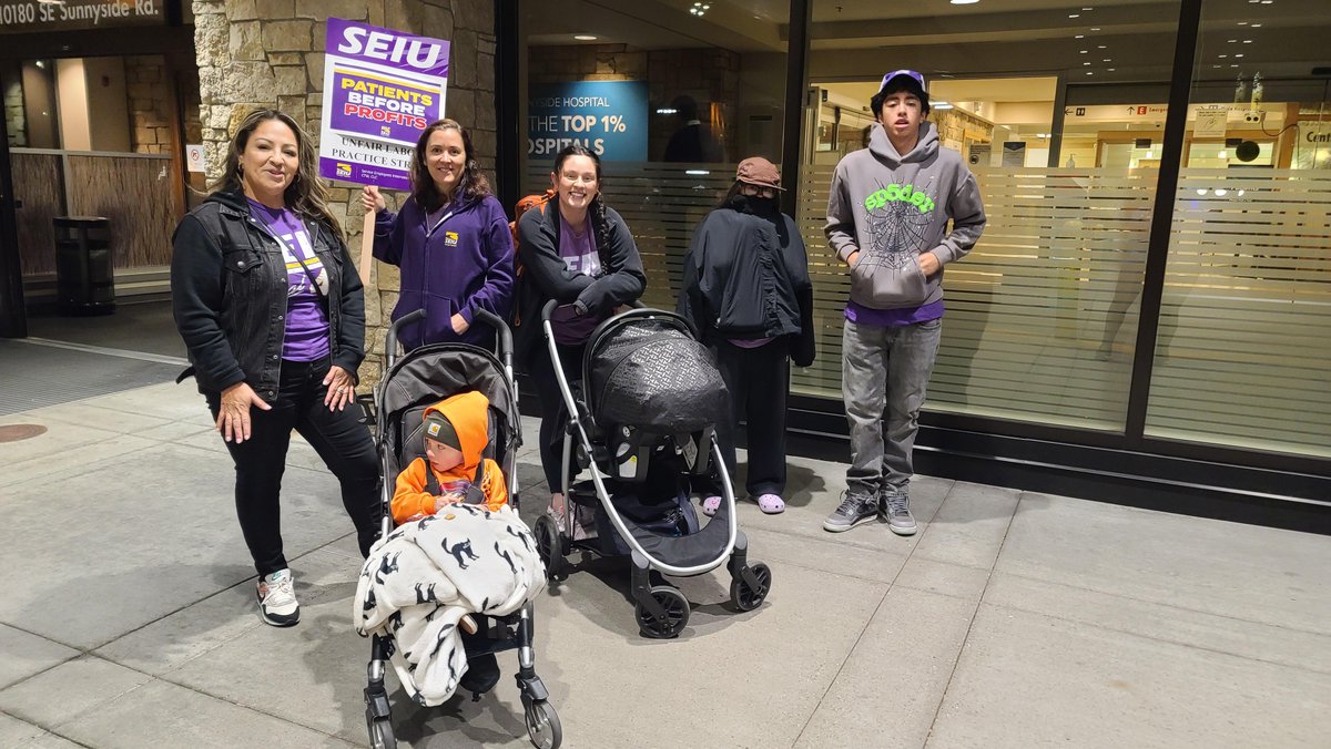 THE STRIKE IS ON! <a href="/kpthrive/">Thrive with KP</a> workers are clocking out and stepping out for patient care and an end to the Kaiser short staffing crisis. Kaiser executives, do you hear us yet??

#Unions4All #SolidaritySeason