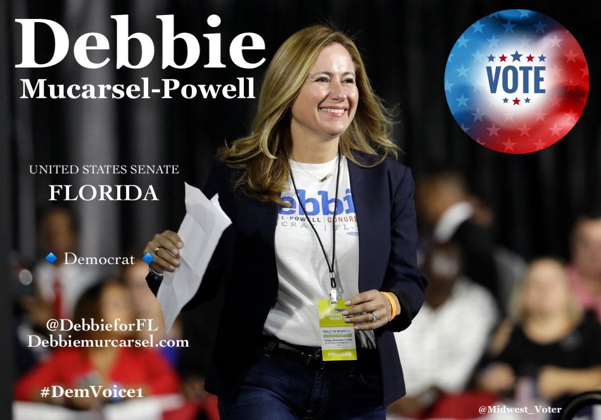 Maggie-Mae 🇺🇸🦅 (@sbh08mae) on Twitter photo #DemVoice1 #wtpBLUE #DemsAct
Debbie Murcarsel-Powell knows the difficulties working families face just to get by but she also knows that given the chance, there are extraordinary opportunities for the folks of Florida
<a href="/DebbieforFL/">Debbie Mucarsel-Powell</a> will work tirelessly in the Senate to ensure #DemVoice1 #wtpBLUE #DemsAct
Debbie Murcarsel-Powell knows the difficulties working families face just to get by but she also knows that given the chance, there are extraordinary opportunities for the folks of Florida
<a href="/DebbieforFL/">Debbie Mucarsel-Powell</a> will work tirelessly in the Senate to ensure