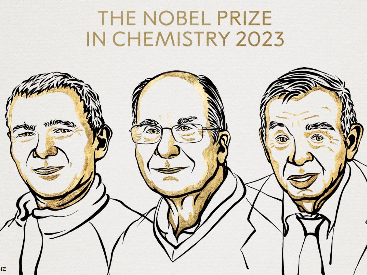 #CNANOveille📚 l Félicitations aux #nobelprizechemistry  2023 : Moungi Bawendi, Louis Brus et Alexei Ekimov ! Ils ont été pionniers dans la conception et l'étude des nanocristaux, utilisés dans les écrans TV, l'éclairage LED ou l'imagerie médicale !
C'est un #nobel 100% #nano😉