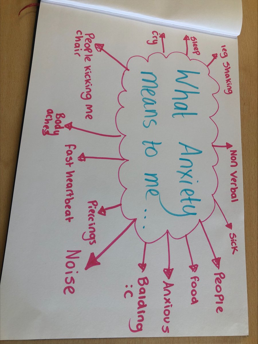 Students are working hard on their 'Wellbeing Journals'. Today we discussed how Anxiety makes us feel #ExecutiveFunctioning #Wellbeing