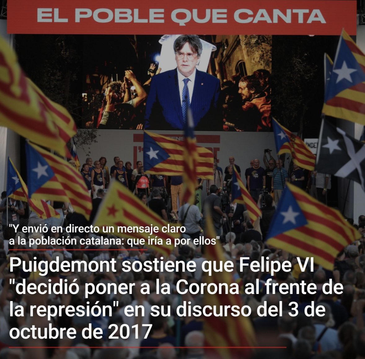 Rafa_Hernando's tweet photo. Puigdemont dice q “el Rey puso a la Corona al frente de la represión” al frenar el golpe de Estado

Y @sanchezcastejon dice q se reunirá con su partido para comprarle sus votos 

El Sanchismo es la indecencia infinita🤮 https://t.co/qsasZILZnJ