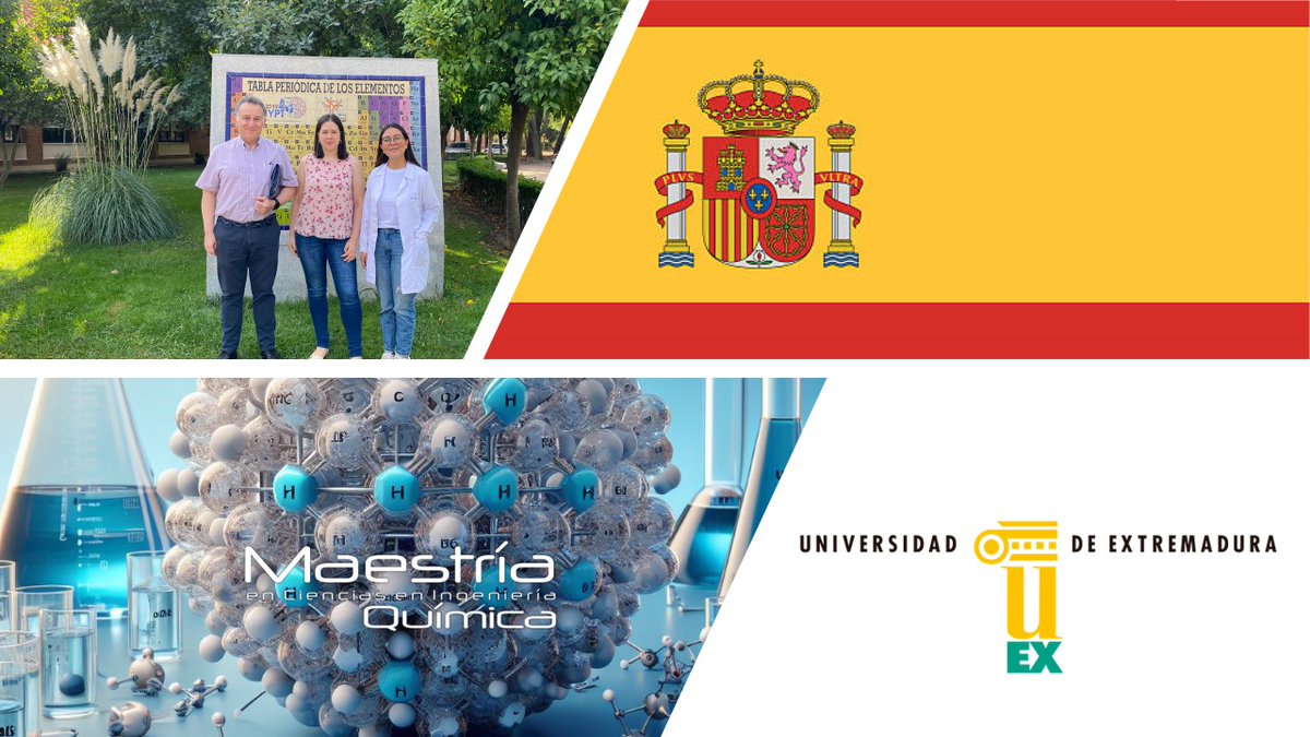 Nuestra estudiante <a href="/Zayherrera007/">Zayda Herrera</a> ha iniciado su estancia de investigación en la Universidad de Extremadura, España. Zayda trabajará en el almacenamiento de H2 y captura de CO2 con adsorbentes modificados con litio. 

Más de 20 años contribuyendo al desarrollo de la Ing. Química!