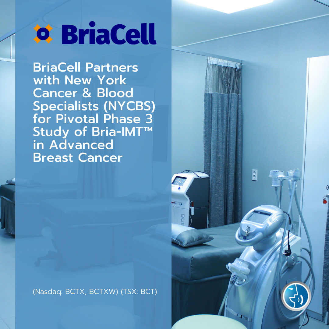 smallcapvoice's tweet photo. BriaCell teams up with New York Cancer & Blood Specialists for Phase 3 study of Bria-IMT™ in advanced breast cancer. Together, pioneering new paths in cancer care at one of the nation’s leading cancer centers.
https://t.co/vb7phluGj3
$BCTX #Phase3Study #CancerCare https://t.co/JbacVUkEdE