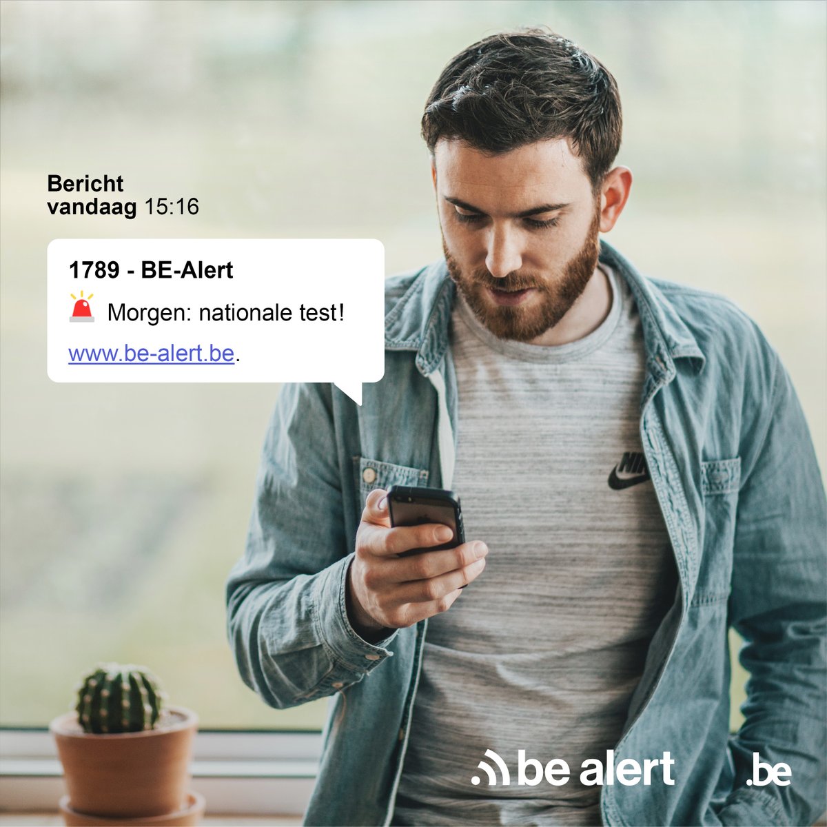 CrisiscenterBE's tweet photo. Morgen zullen 214 gemeenten BE-Alert testen tijdens een nationaal testmoment. Lees meer info op 👉https://t.co/wK4fWamsmG https://t.co/RySLH0Pzew