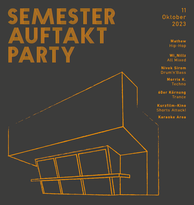 #SaveTheDate: Die Semesterauftaktparty findet am 11.10. im Zentralen Hörsaal- und Seminargebäude der #TUChemnitz statt. Der VVK läuft täglich von 11-14 Uhr im Mensa-Foyer (Campus Reichenhainer Straße). Studierende zahlen 8,50 EUR, der reguläre Preis beträgt 12,50 EUR. #Chemnitz