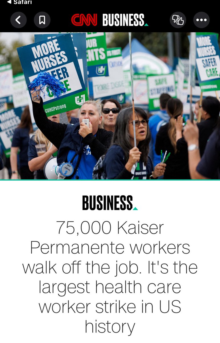 ryancameron's tweet photo. If you have Kaiser /permanente your life has been shifted . Employees on the picket lines include nursing staff, dietary workers, receptionists, optometrists, and pharmacists. So pretty much everyone you see everyday. #ryanreport https://t.co/O6zXs83GHo