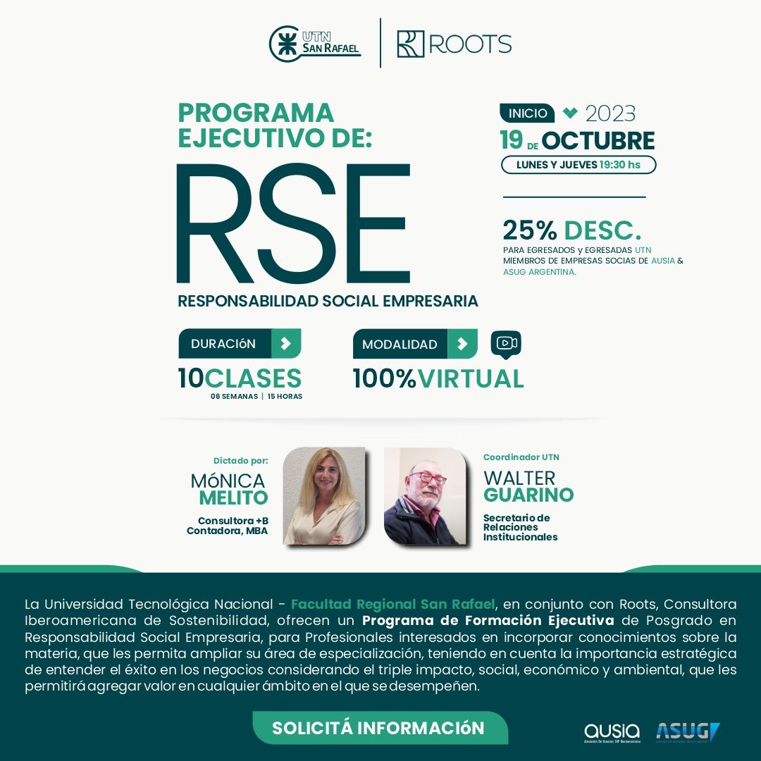 Segunda Cohorte
Programa Ejecutivo de
Responsabilidad Social Empresaria
Inicio OCTUBRE 2023

Para saber más puedes solicitar más información a
buff.ly/3LeUirB
O seguir el enlace de nuestra BIO

#responsabilidadsocialempresarial #capacitacion