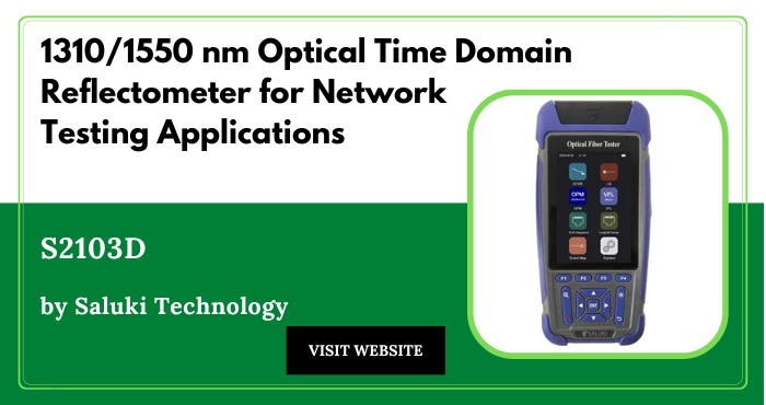 gophotonics's tweet photo. The S2103D from Saluki Technology is a Mini-pro OTDR that operates at a wavelength of 1310/1550nm.

Click here to Download the Datasheet https://t.co/7tOU2Xv5ny

#SalukiTechnology #optical #Time #domain #reflectometer #blind #ZONE #FEATURED #product #photonics #INDUSTRY #Insights https://t.co/sGuLiyytZF