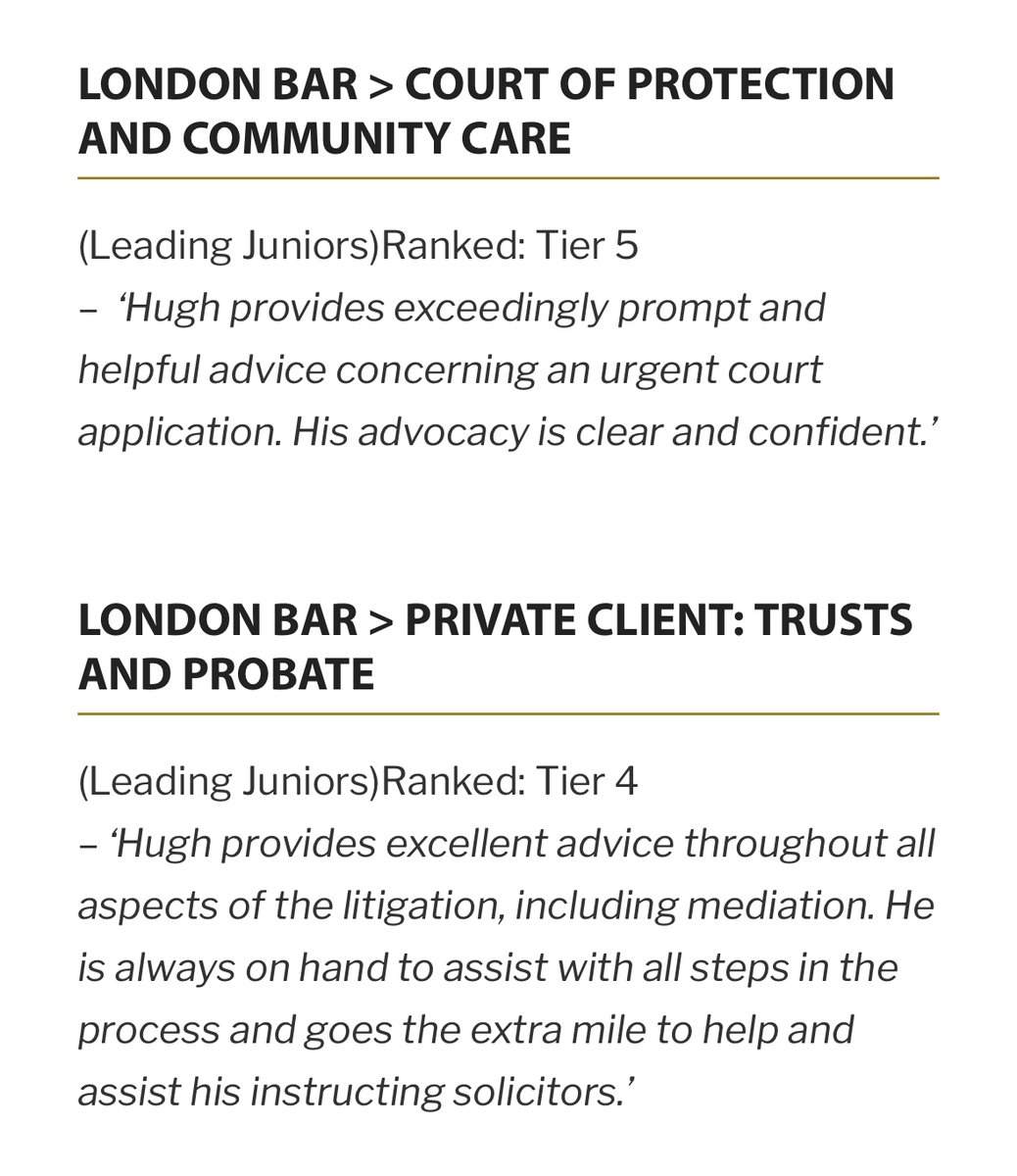 Thank you to all my referees for their kind words for this year's Legal500 guide.