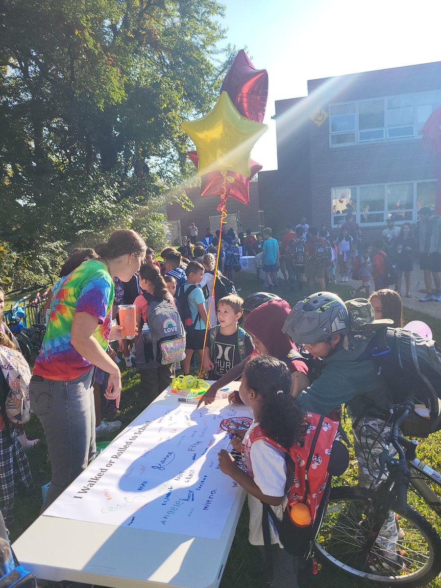 Great turn out for walk and ride to school day.
