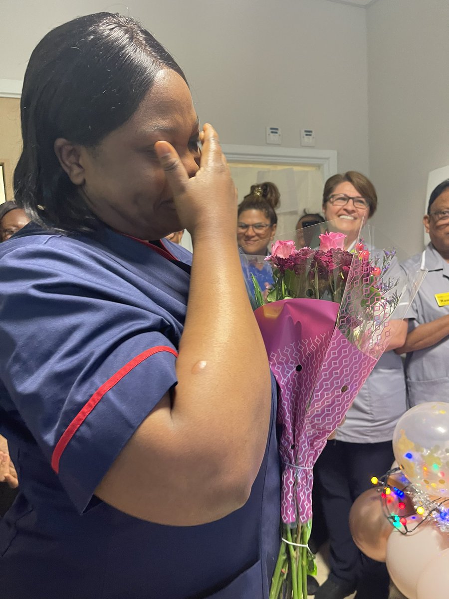 Esther, good luck in your new job! Lead nurse for patient experience 🙏🏻

Thank you for all your support and for covering me whilst I was on maternity leave. We will miss you 😘 💐

<a href="/EstherOmotosho7/">Esther Omotosho</a> @NorthMidNHS <a href="/zenkim74/">Kim</a>
